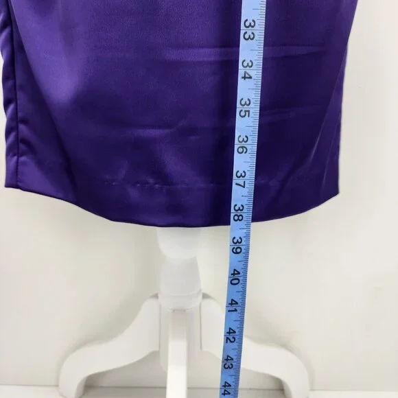 David's Bridal Dress Size 2 Women’s Purple One-Shoulder Stretch Satin New - Picture 10 of 14